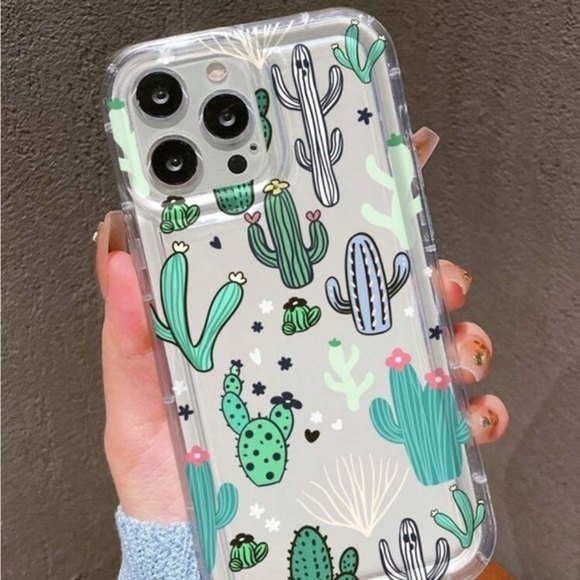 ⚠️Clearance🫧iPhone 13/Pro/Pro Max Cute Clear Cactus iPhone Case Brand New - Picture 4 of 4